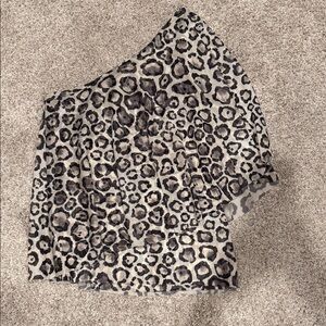 White House Black Market Leopard Print Blouse